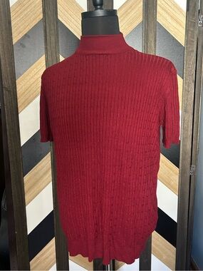 Men's Short-Sleeve Mockneck - Burgundy